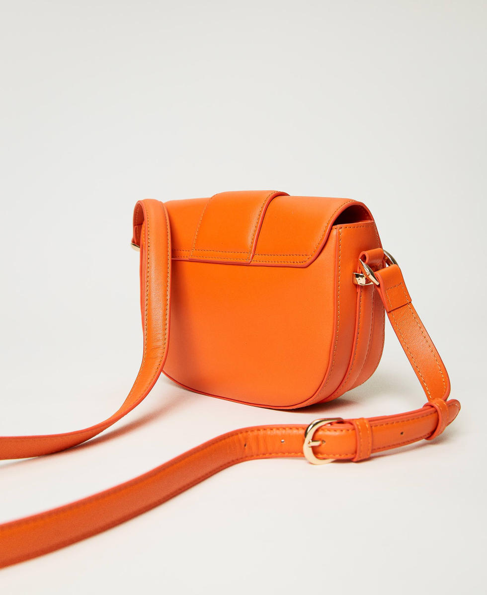 Bolso bandolera Amie de medialuna de piel Mujer Naranja TWINSET Milano