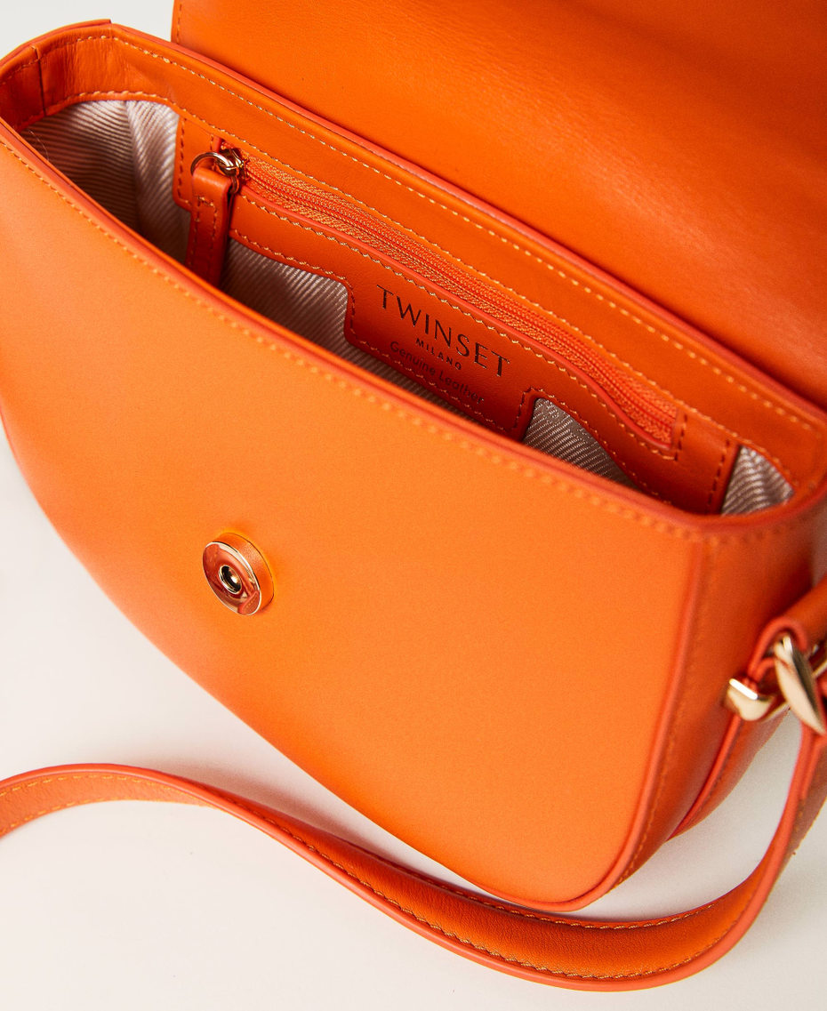 'Amie' leather crescent shoulder bag Orange Woman 231TD8440-04