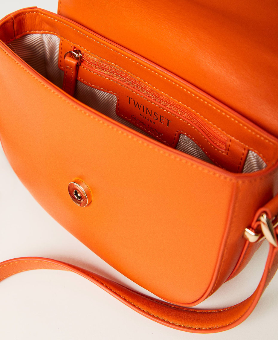 Borsa a tracolla 'Amie' a mezzaluna in pelle Arancio Donna 231TD8440_03345_04
