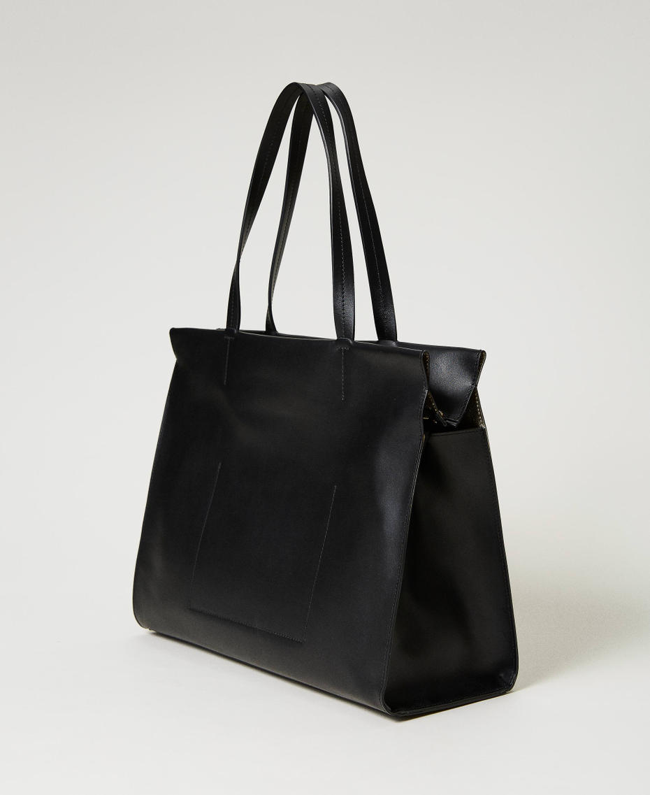 Shopper „Étoile“ aus Doubleface-Leder Schwarz Frau 231TD844A_00006_03