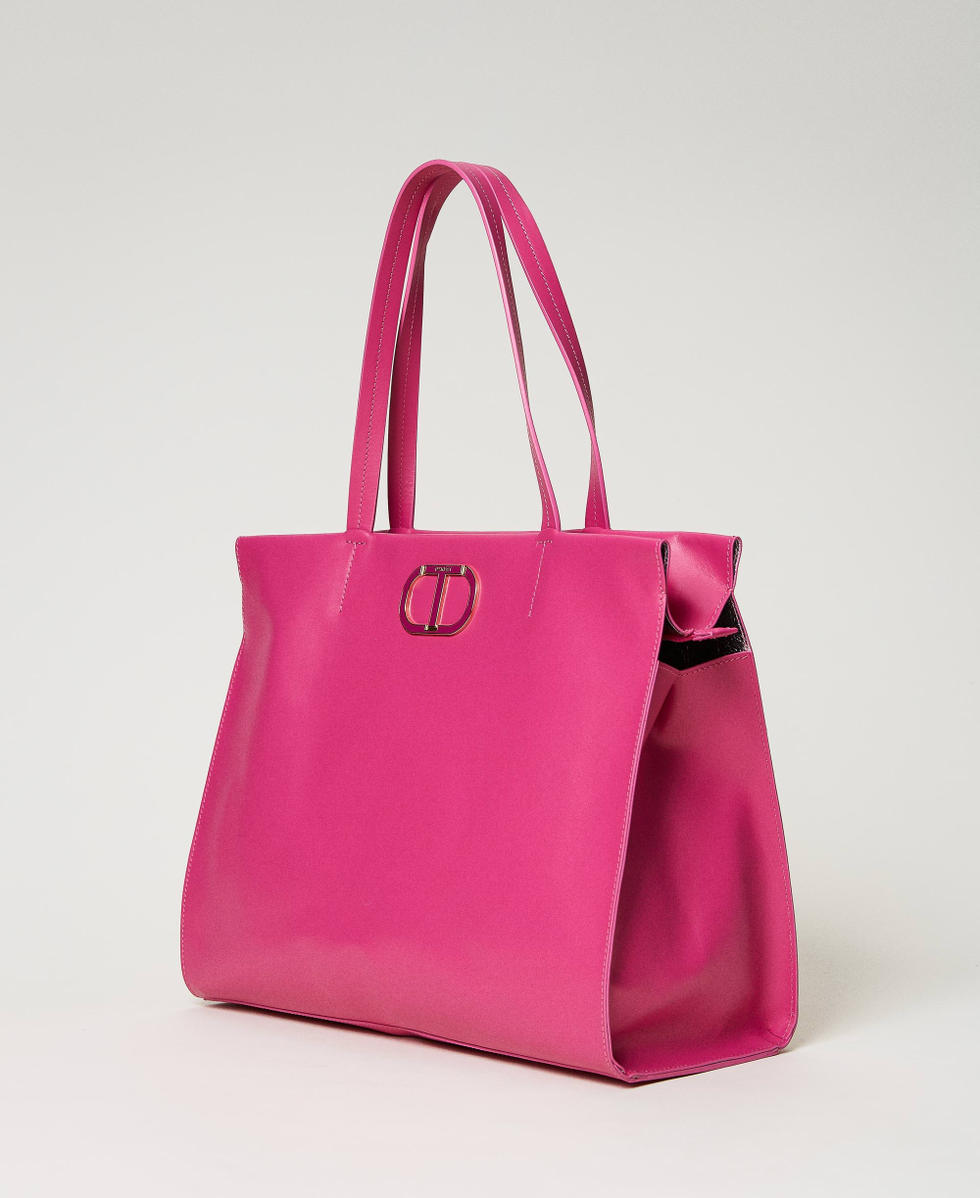 Etoile doubled leather shopper Woman Fuchsia TWINSET Milano