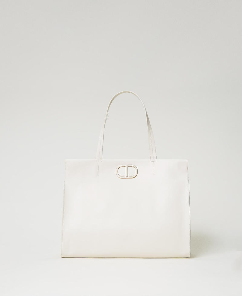 Shopper „Étoile“ aus Doubleface-Leder Mattweiß Frau 231TD844A_00526_01