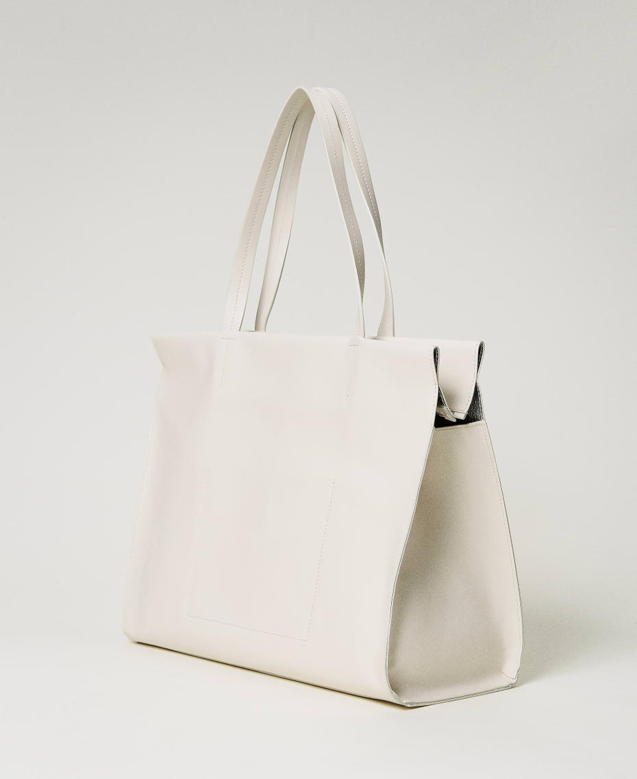 Shopper „Étoile“ aus Doubleface-Leder Mattweiß Frau 231TD844A_00526_03