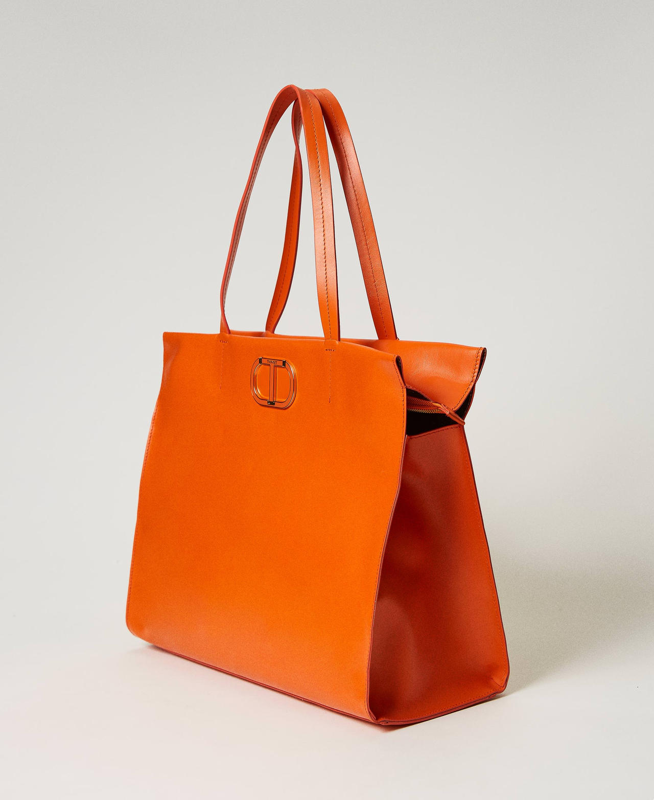 Borsa shopper 'Étoile' in pelle double Arancio Donna 231TD844A_03345_02