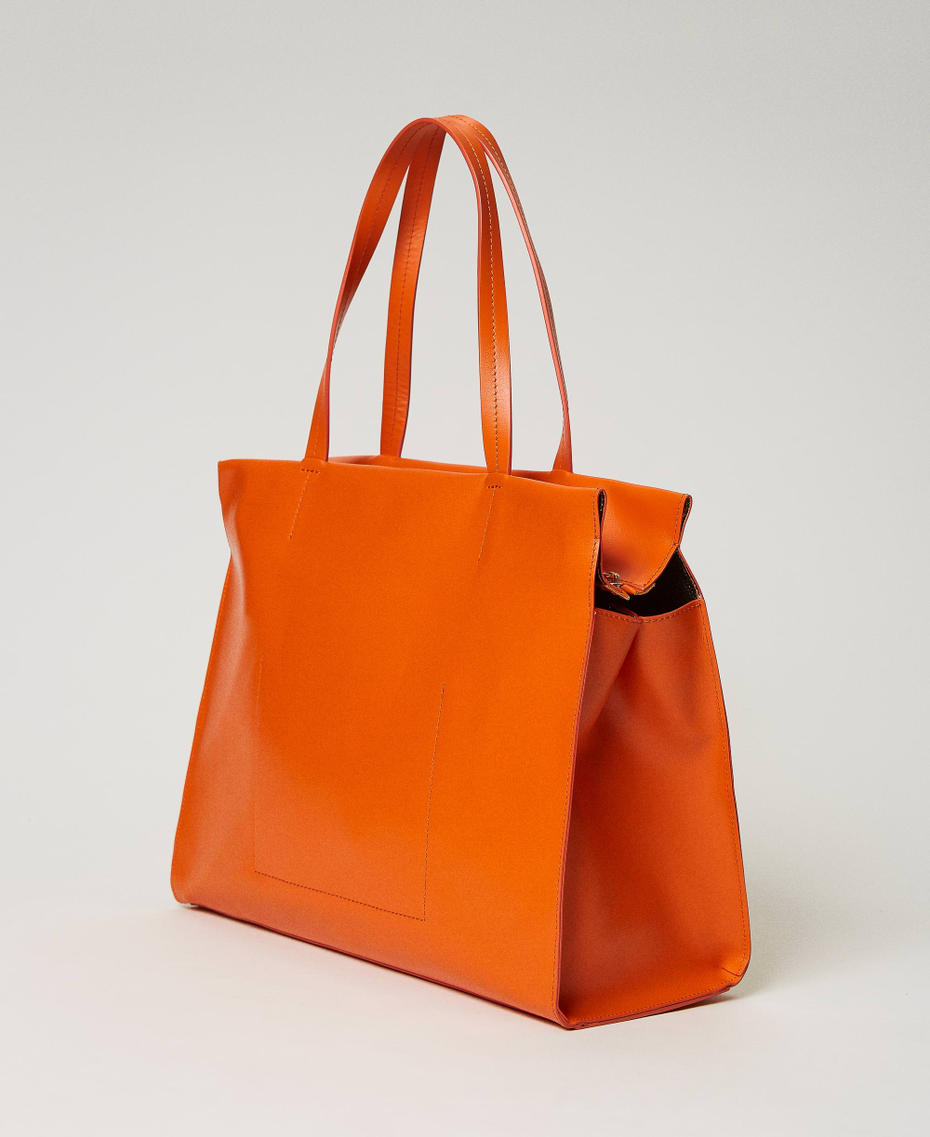 Borsa shopper 'Étoile' in pelle double Arancio Donna 231TD844A_03345_03