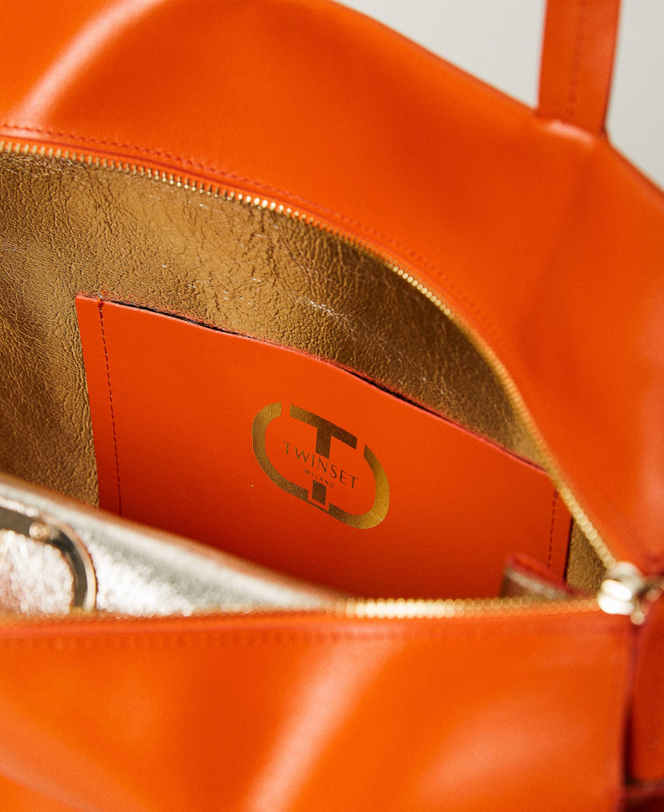 Borsa shopper 'Étoile' in pelle double Arancio Donna 231TD844A_03345_04