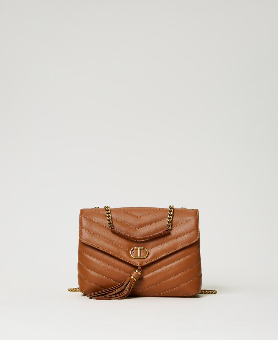'Dreamy' medium leather shoulder bag Leather Brown Woman 231TD8450-01