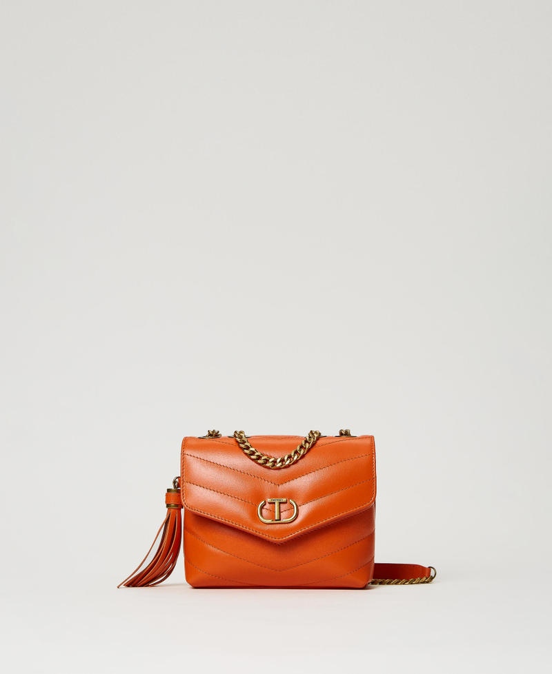 Petit sac à bandoulière « Dreamy » en cuir Orange Femme 231TD8451-01