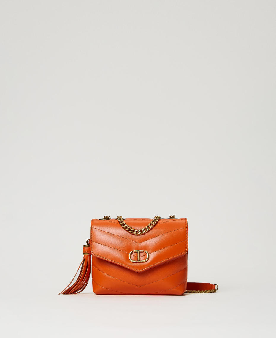 Borsa a tracolla 'Dreamy' piccola in pelle Arancio Donna 231TD8451_03345_01