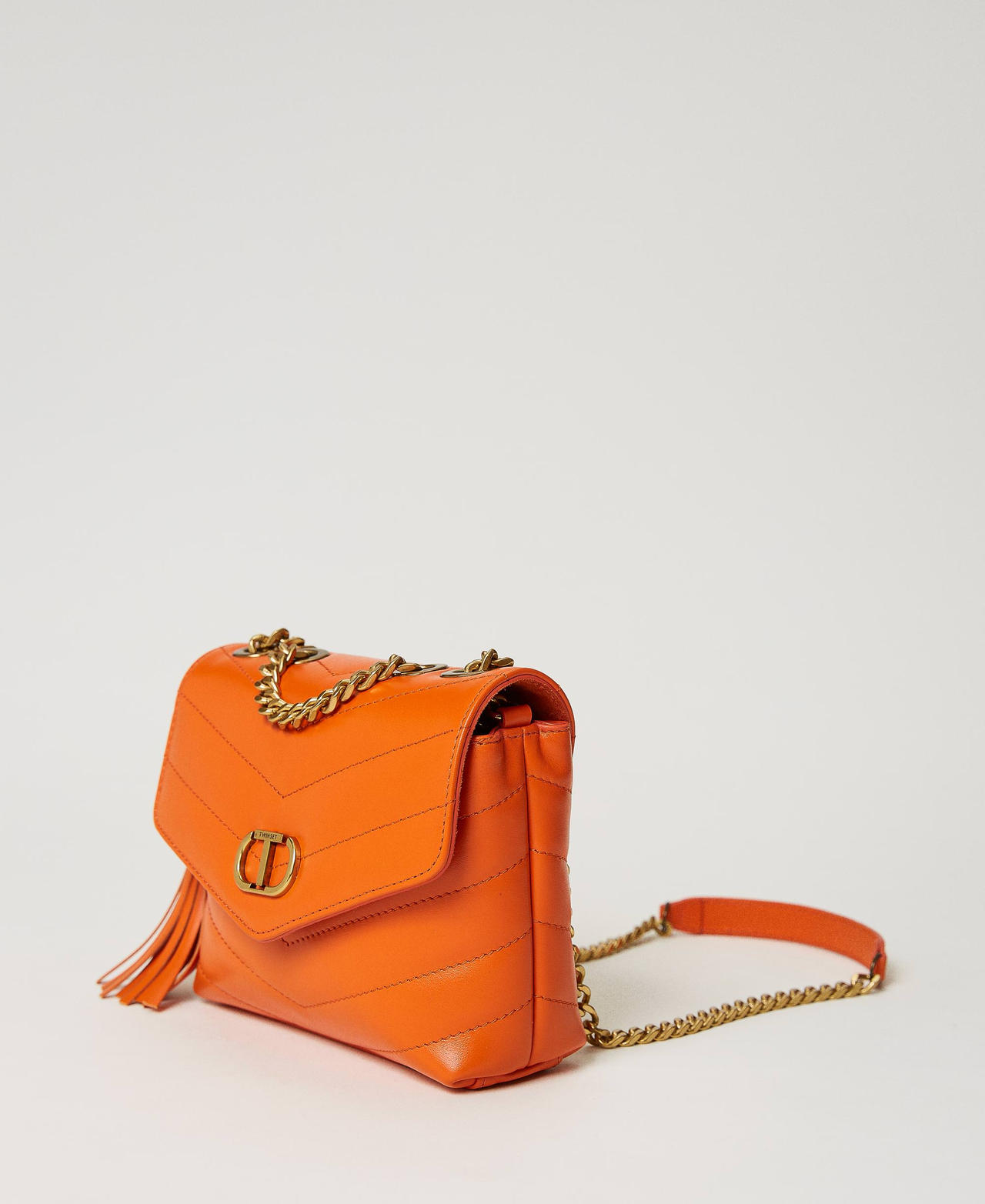 Borsa a tracolla 'Dreamy' piccola in pelle Arancio Donna 231TD8451_03345_02