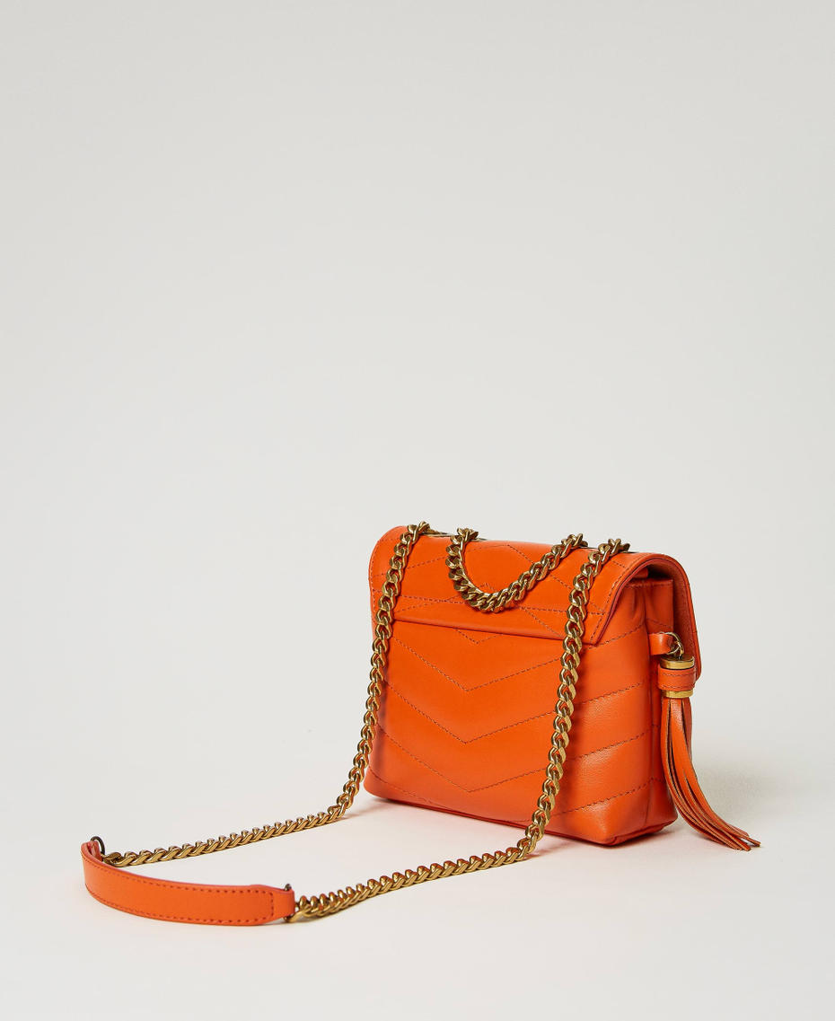 Borsa a tracolla 'Dreamy' piccola in pelle Arancio Donna 231TD8451_03345_03