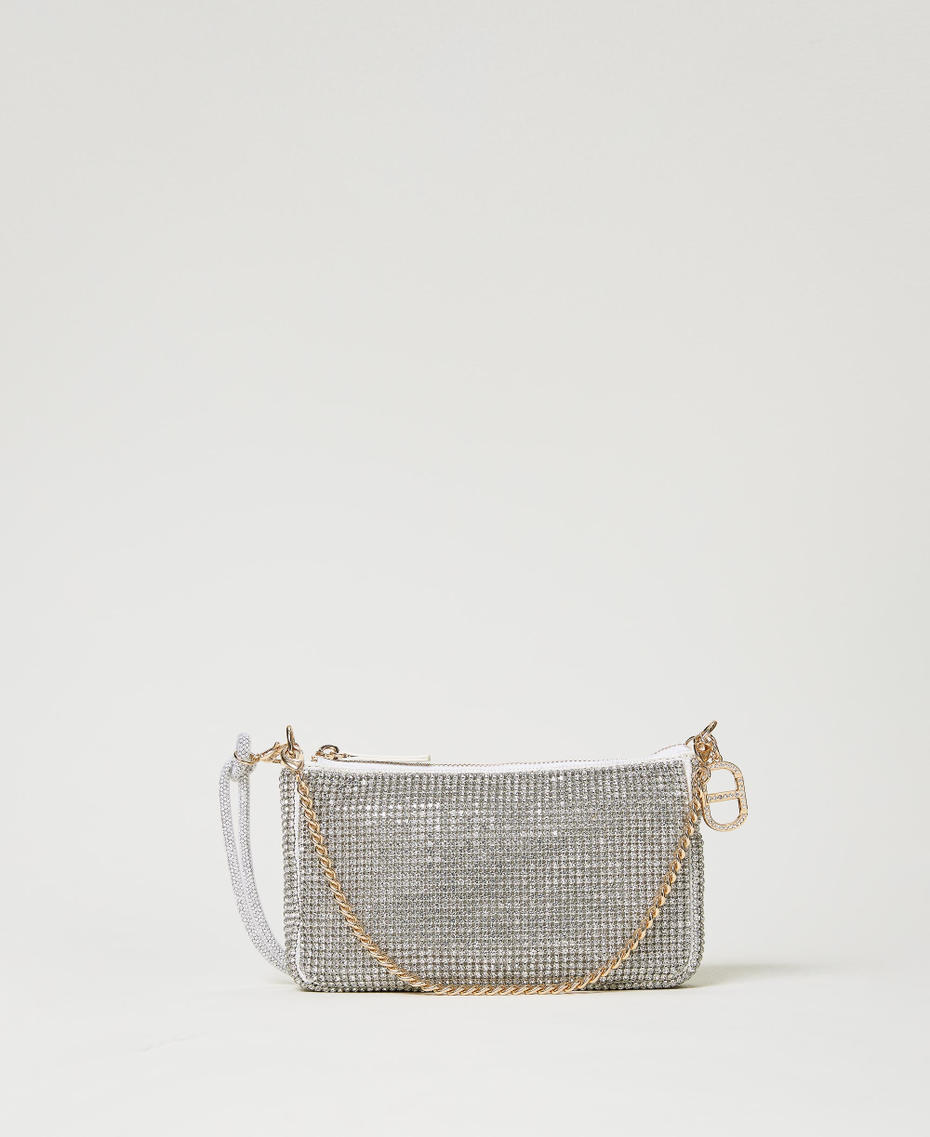 Borsa a tracolla 'Petite Jewel' con strass e charm Argento Crystal Donna 231TD8460_00888_01