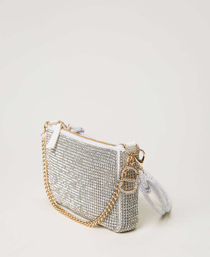 'Petite' jewel shoulder bag with rhinestones and charms Crystal Woman 231TD8460-02