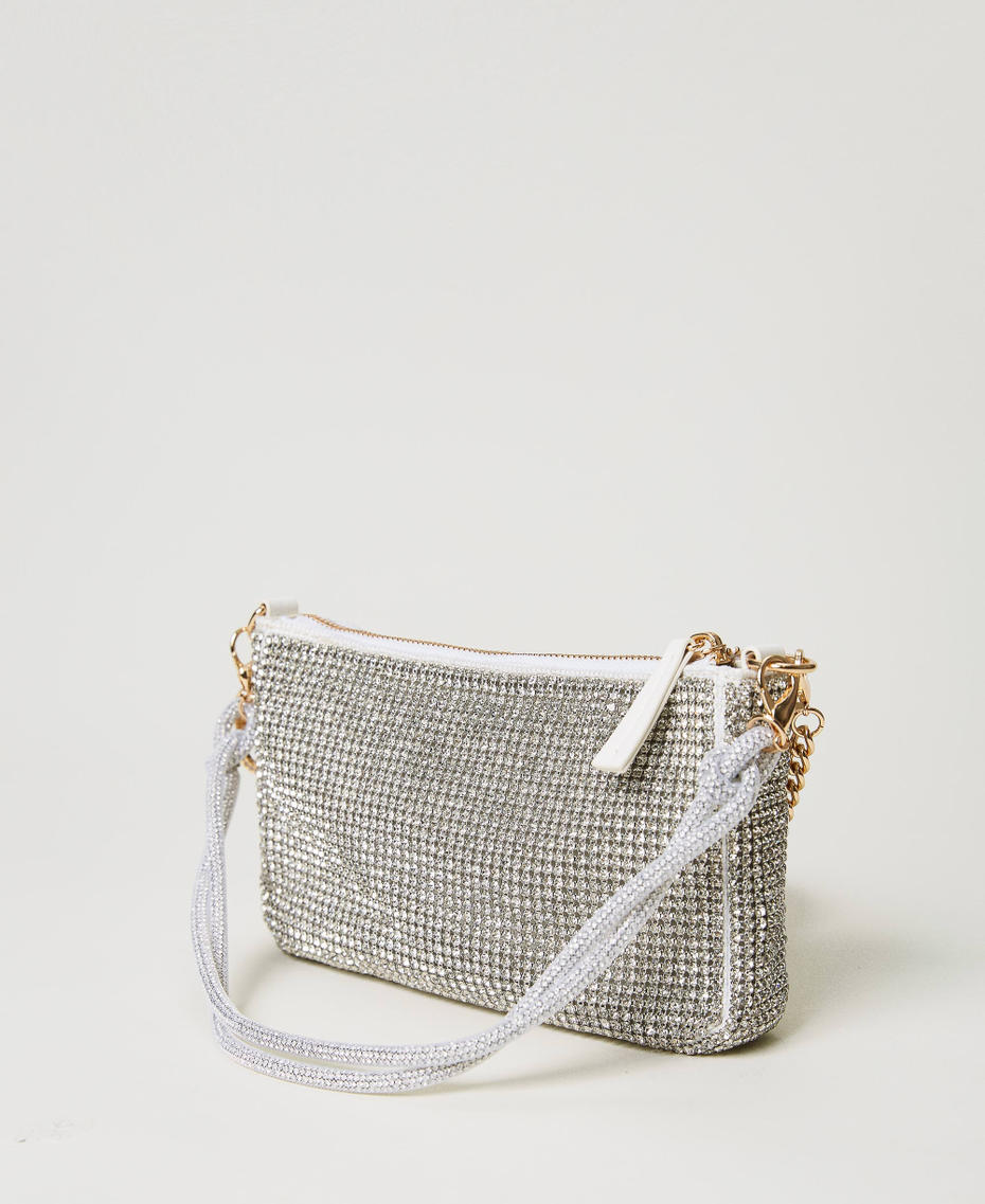 Borsa a tracolla 'Petite Jewel' con strass e charm Argento Crystal Donna 231TD8460_00888_03