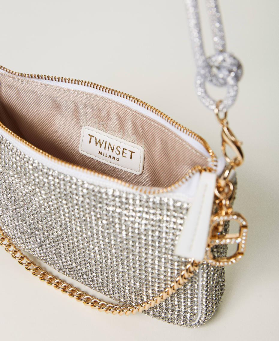 'Petite' jewel shoulder bag with rhinestones and charms Crystal Woman 231TD8460-04