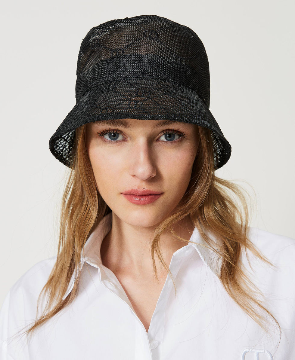 Mesh fisherman's hat with Oval T Woman, Black