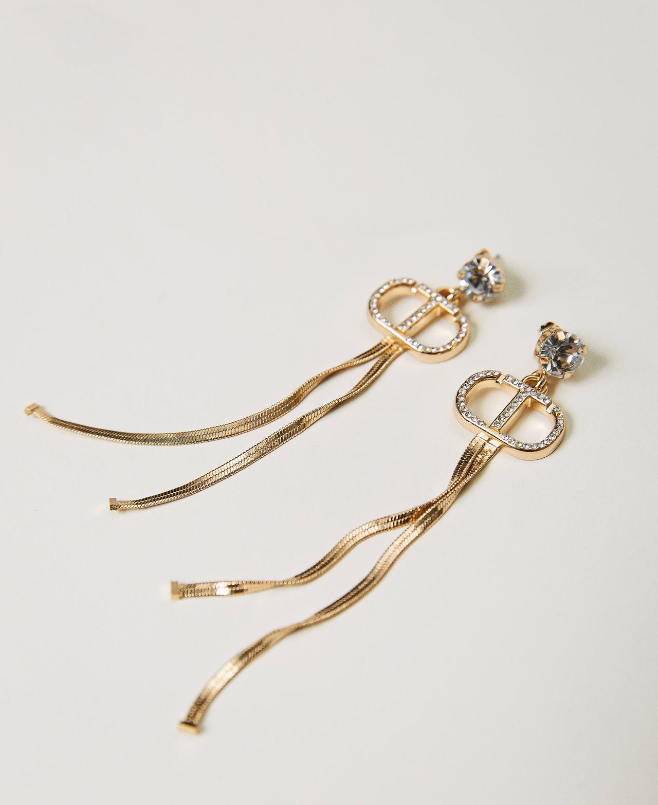 Orecchini Pendenti Betsey Johnson Con Orsacchiotto E Strass, Colore Oro Chiaro, Chiusura A Farfalla