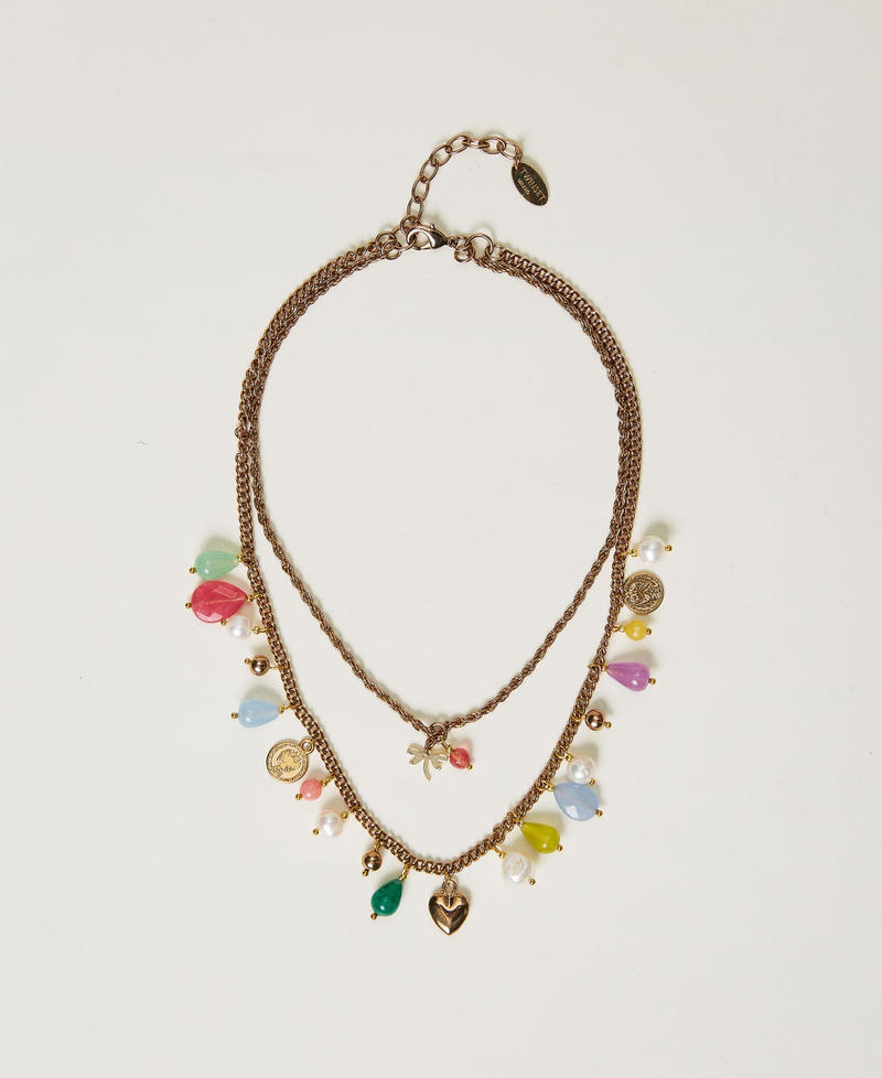 Choker with stones and pearls Gold Yellow Woman 231TO524B_00050_01