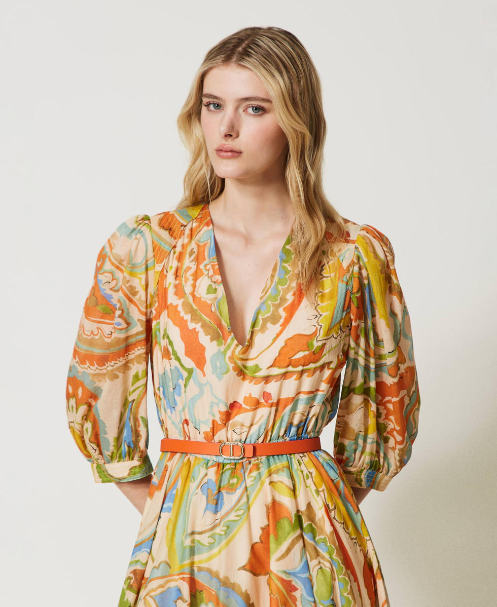 Reversible thin belt with Oval T