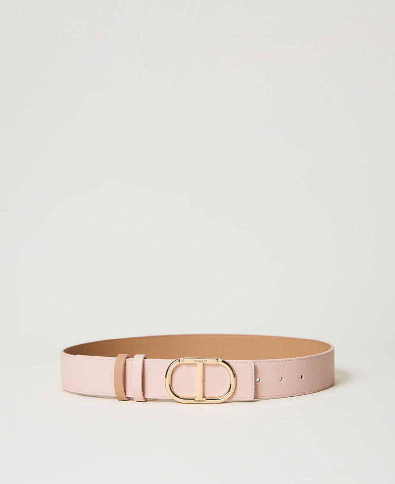 Reversible belt with loops Two-tone Parisienne Pink / Cuban Sand Woman 231TO5292_10628_01