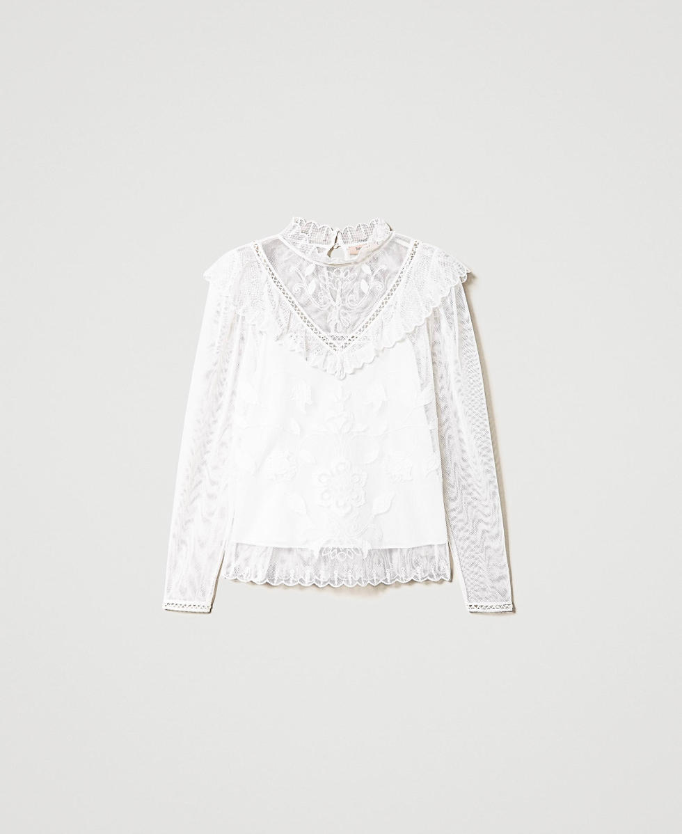 H & shop m white blouse
