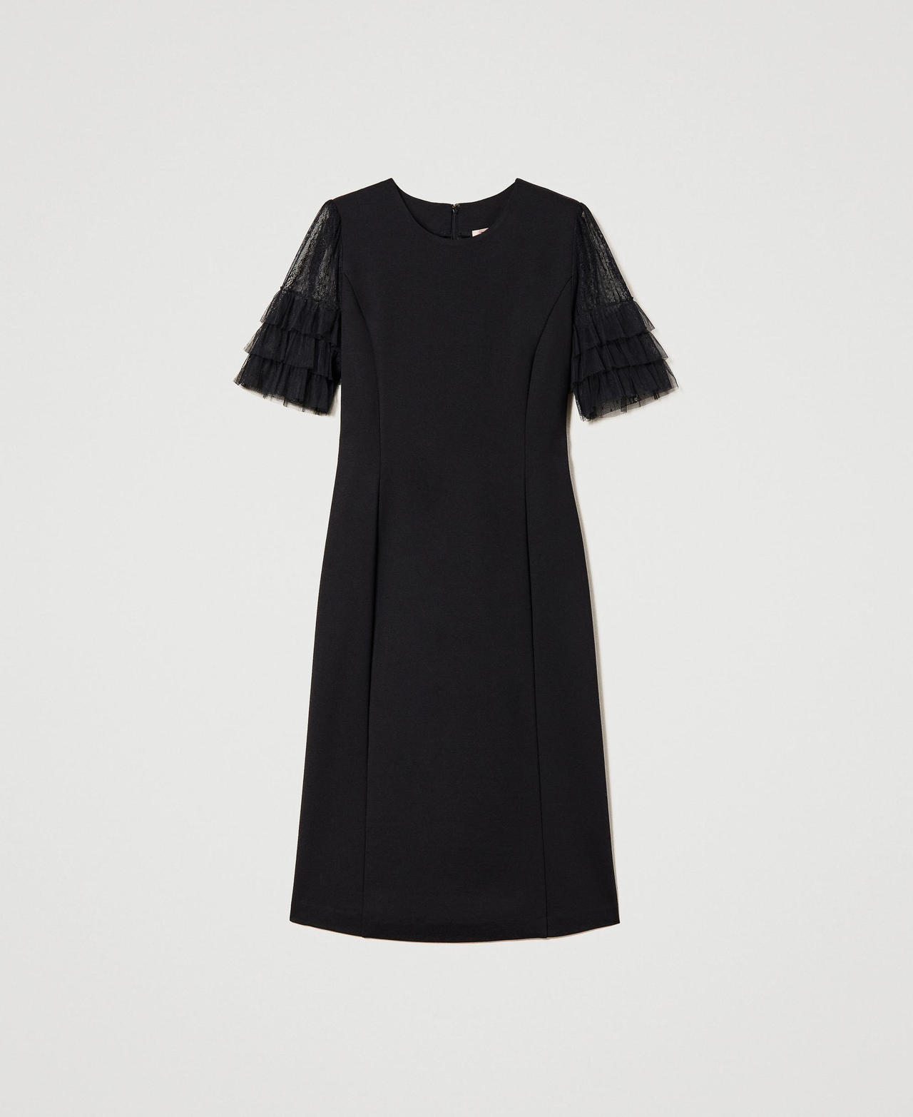 Martha Tul Aplicado Largo Mangas Vestido Azul Cielo Tallas Grandes