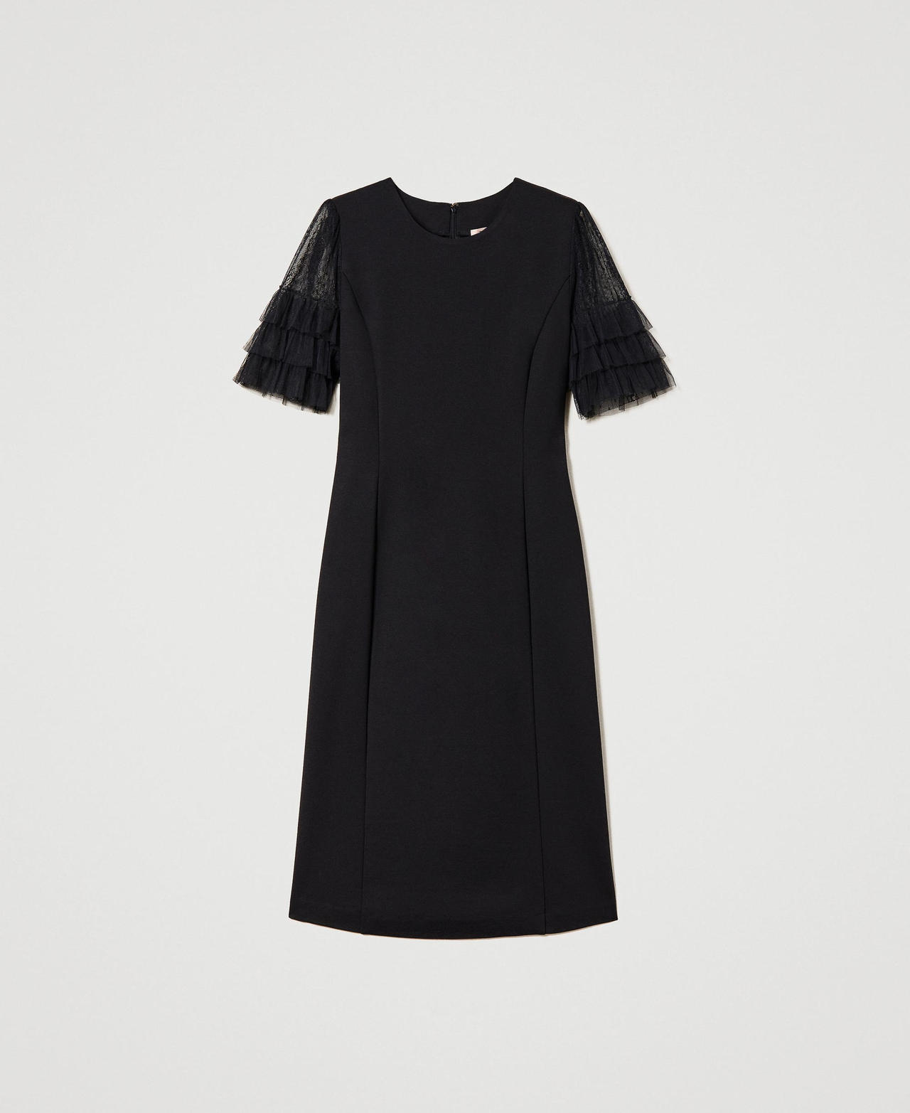 Платье с рукавами из тюля Черный женщина 231TP2050-0S