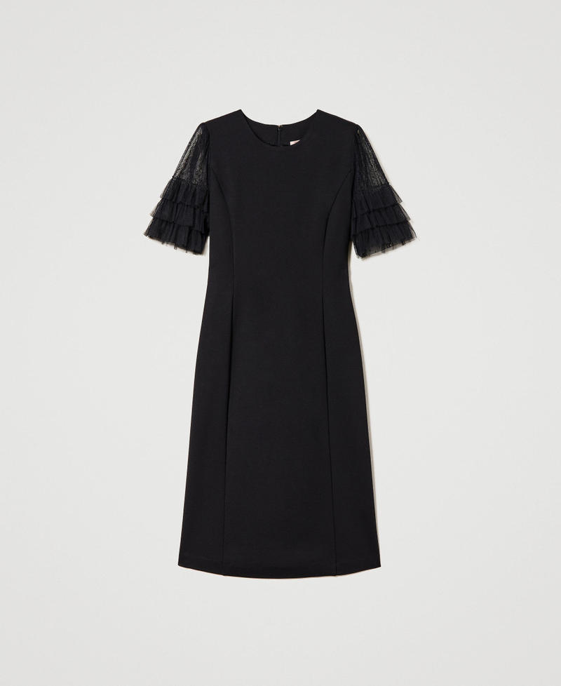 Платье с рукавами из тюля Черный женщина 231TP2050-0S