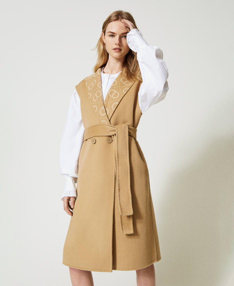 Reversible doubled wool blend gilet