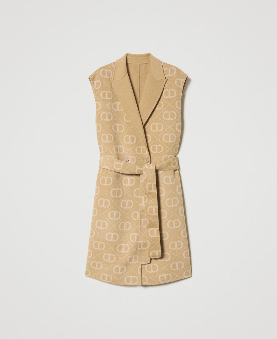 Reversible doubled wool blend gilet