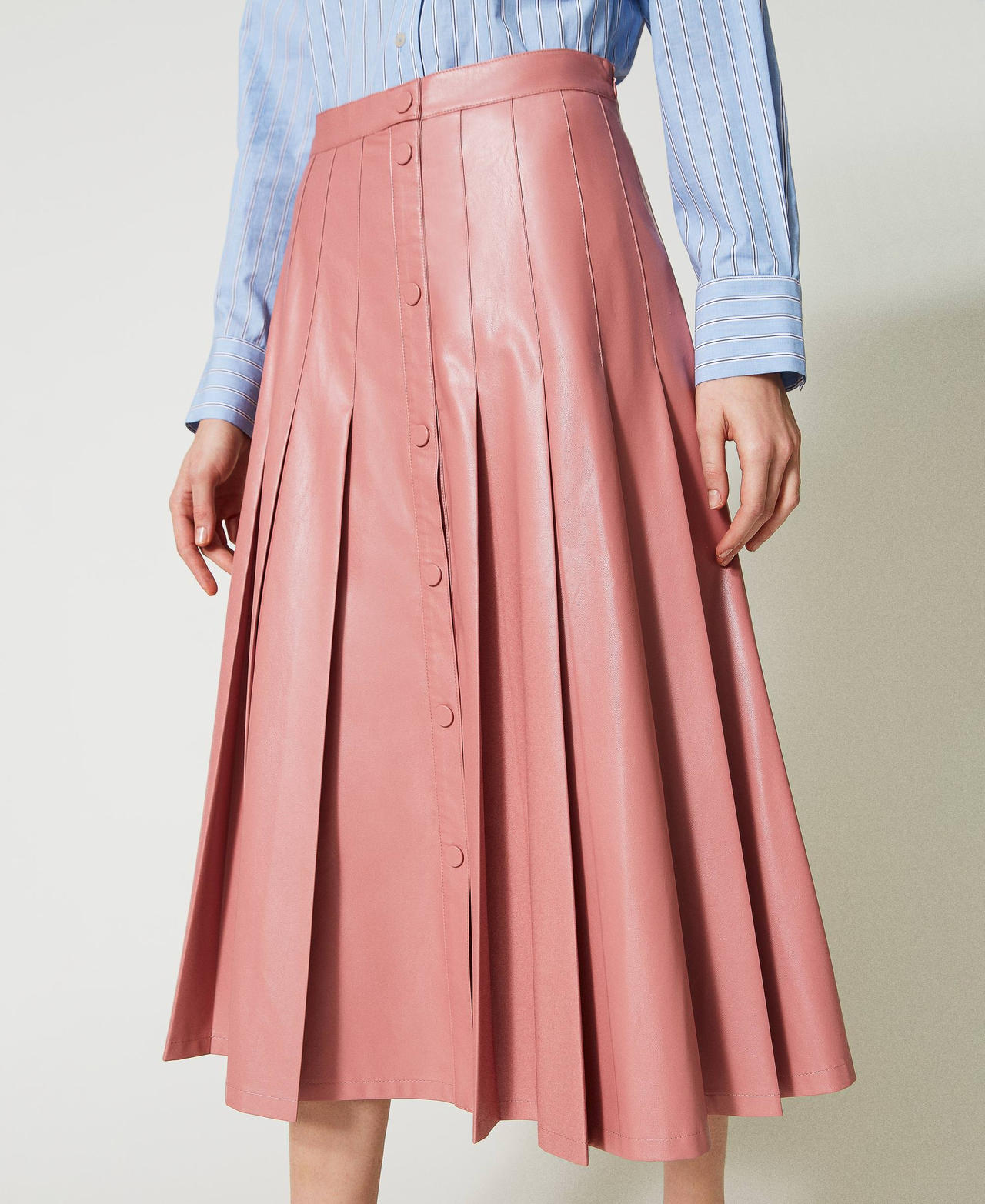 Jupe mi longue avec plis Femme Rose TWINSET Milano