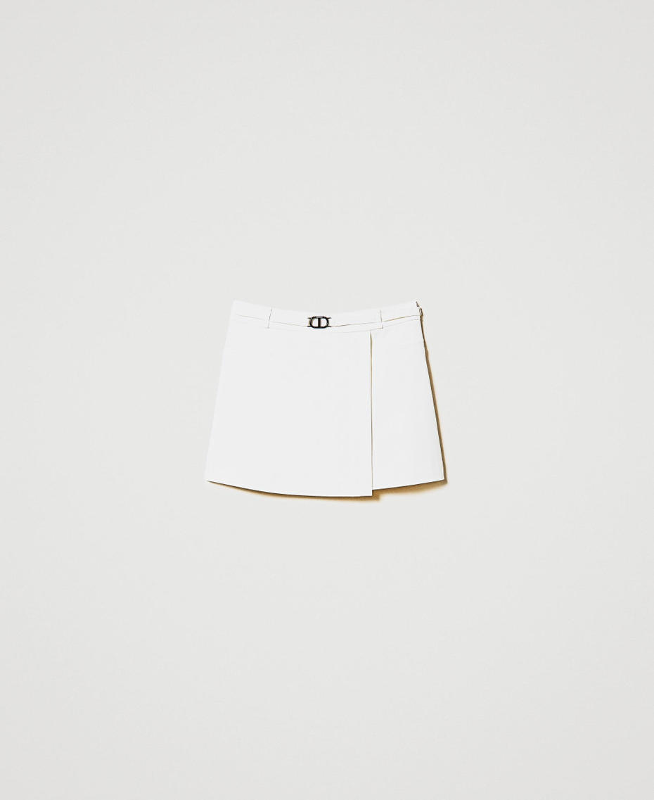 Minirock mit Oval T-Logo-Schnalle Weiß Schnee Frau 231TP2112-0S