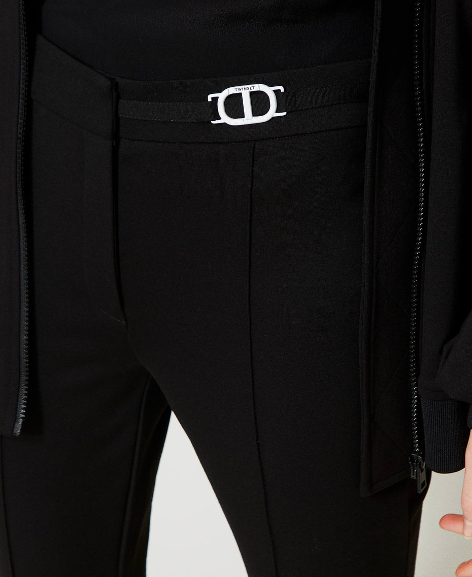 Trousers with Oval T buckle Black Woman 231TP2113-04