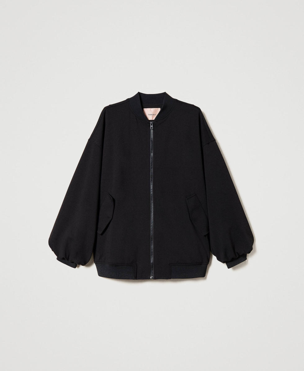 Bomber avec finition tress&eacute;e et &oelig;illets