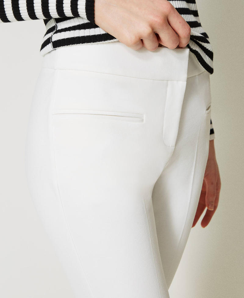 Trousers with eyelets and weaving White Snow Woman 231TP2121_00282_04
