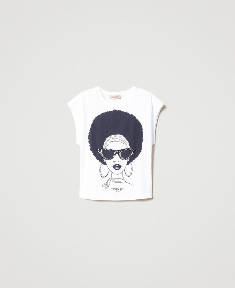 T-shirt with wing sleeves and print