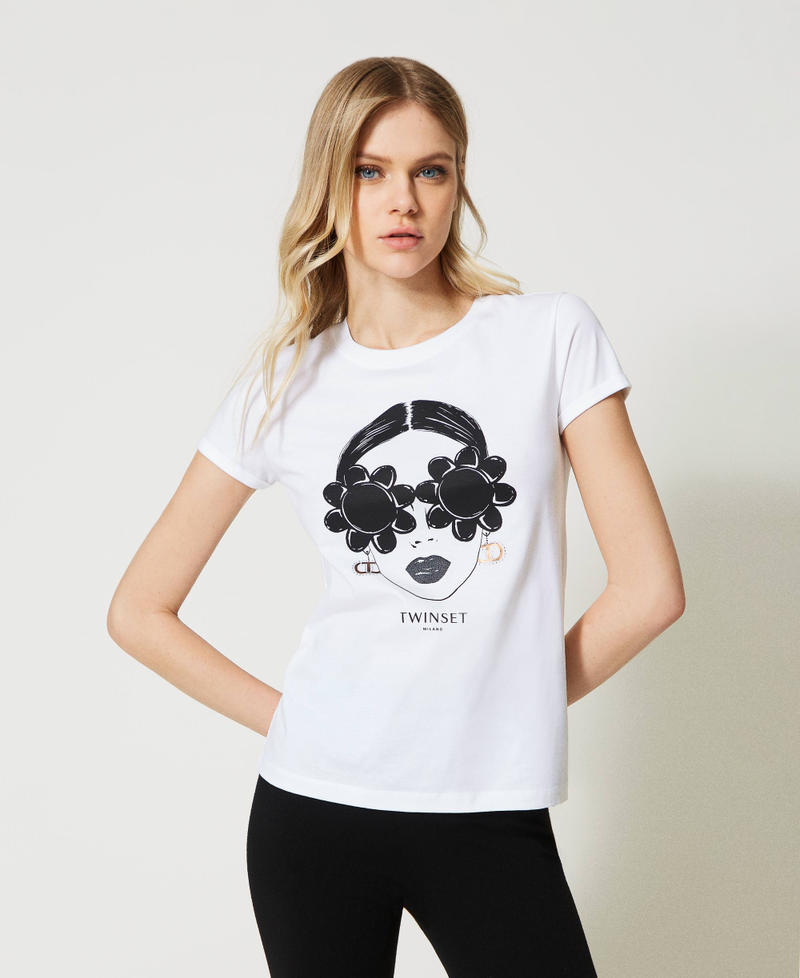 T-shirt with print White Woman 231TP2136_00001_01