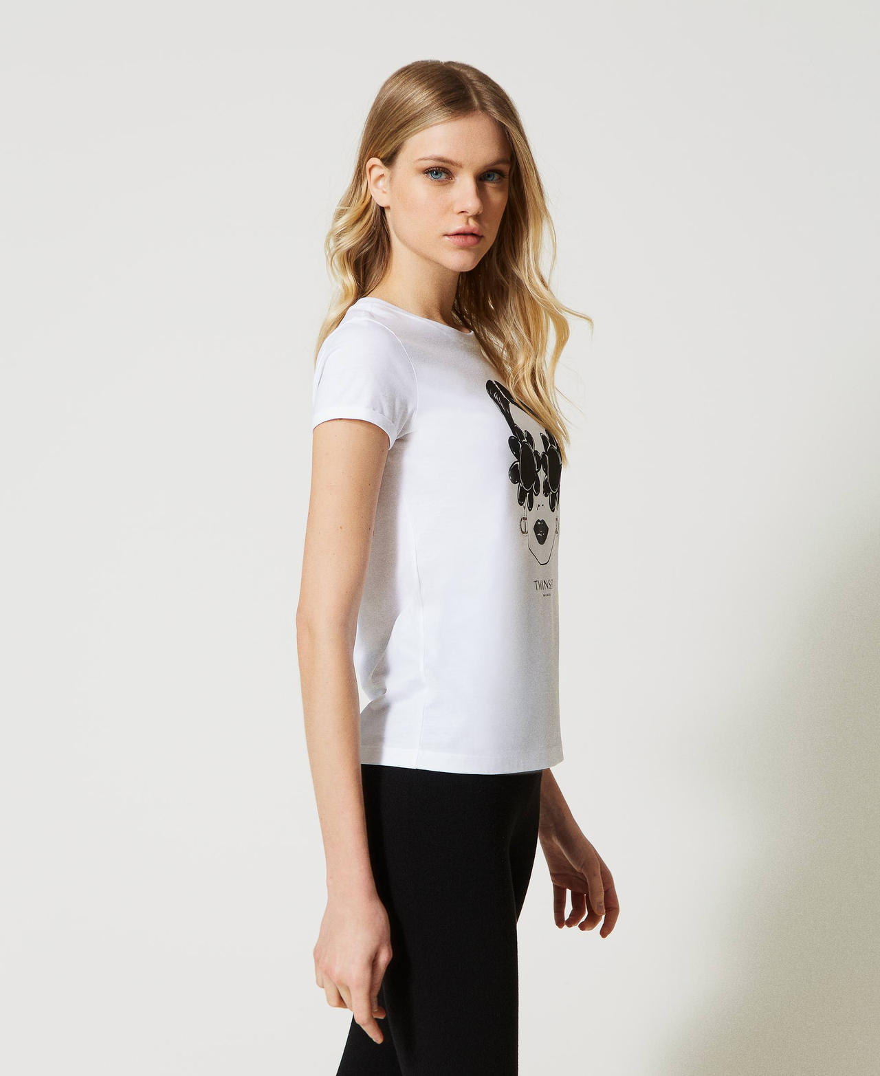 T-shirt with print White Woman 231TP2136_00001_02