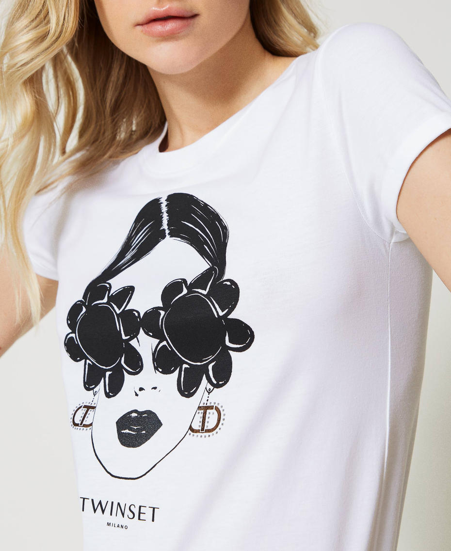 T-shirt with print White Woman 231TP2136_00001_04