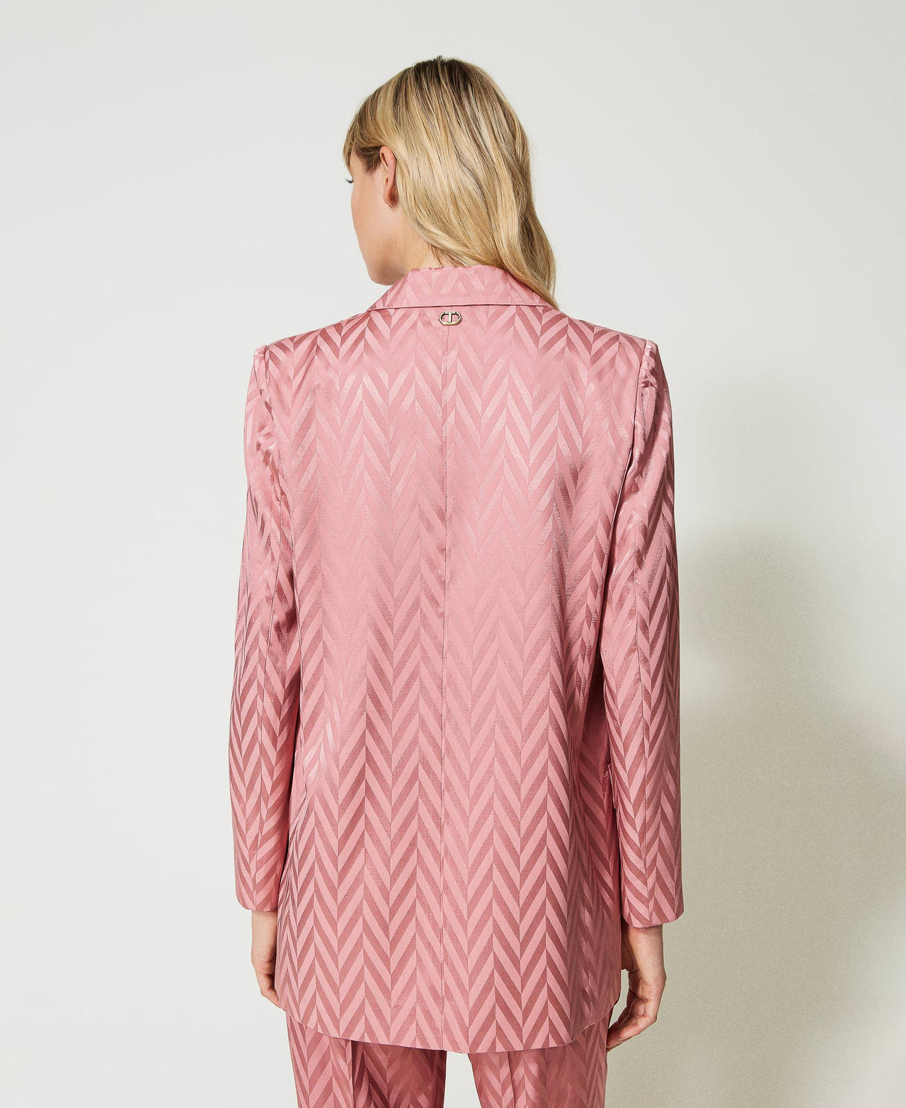 Chevron jacquard blazer