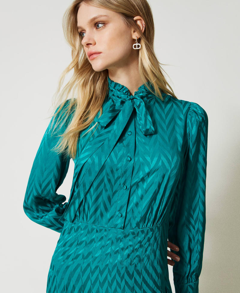 Robe longue jacquard à chevrons Vert « Light Emerald » Femme 231TP2161-05