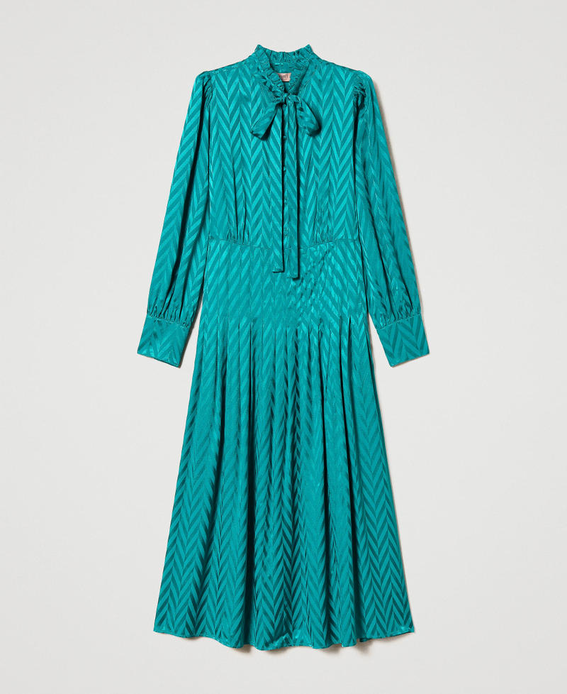 Chevron jacquard long dress