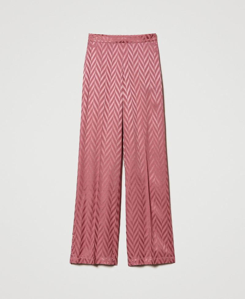 Jacquard trousers with chevron pattern Dark Rose Woman 231TP2166-0S