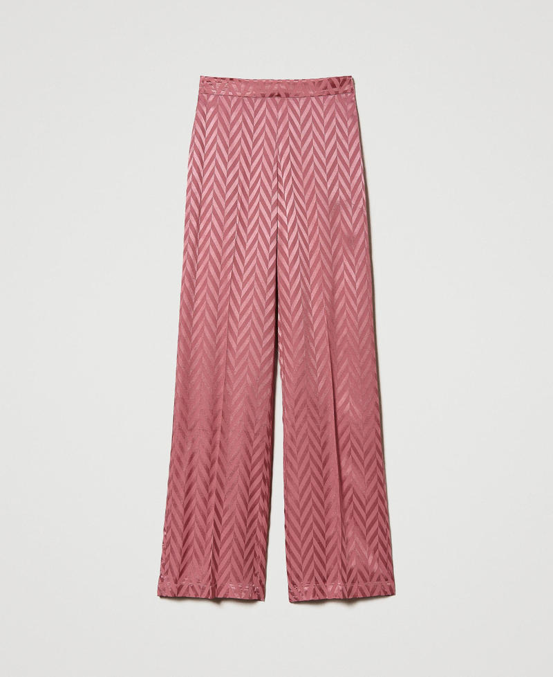 Jacquard trousers with chevron pattern Dark Rose Woman 231TP2166_00765_0S