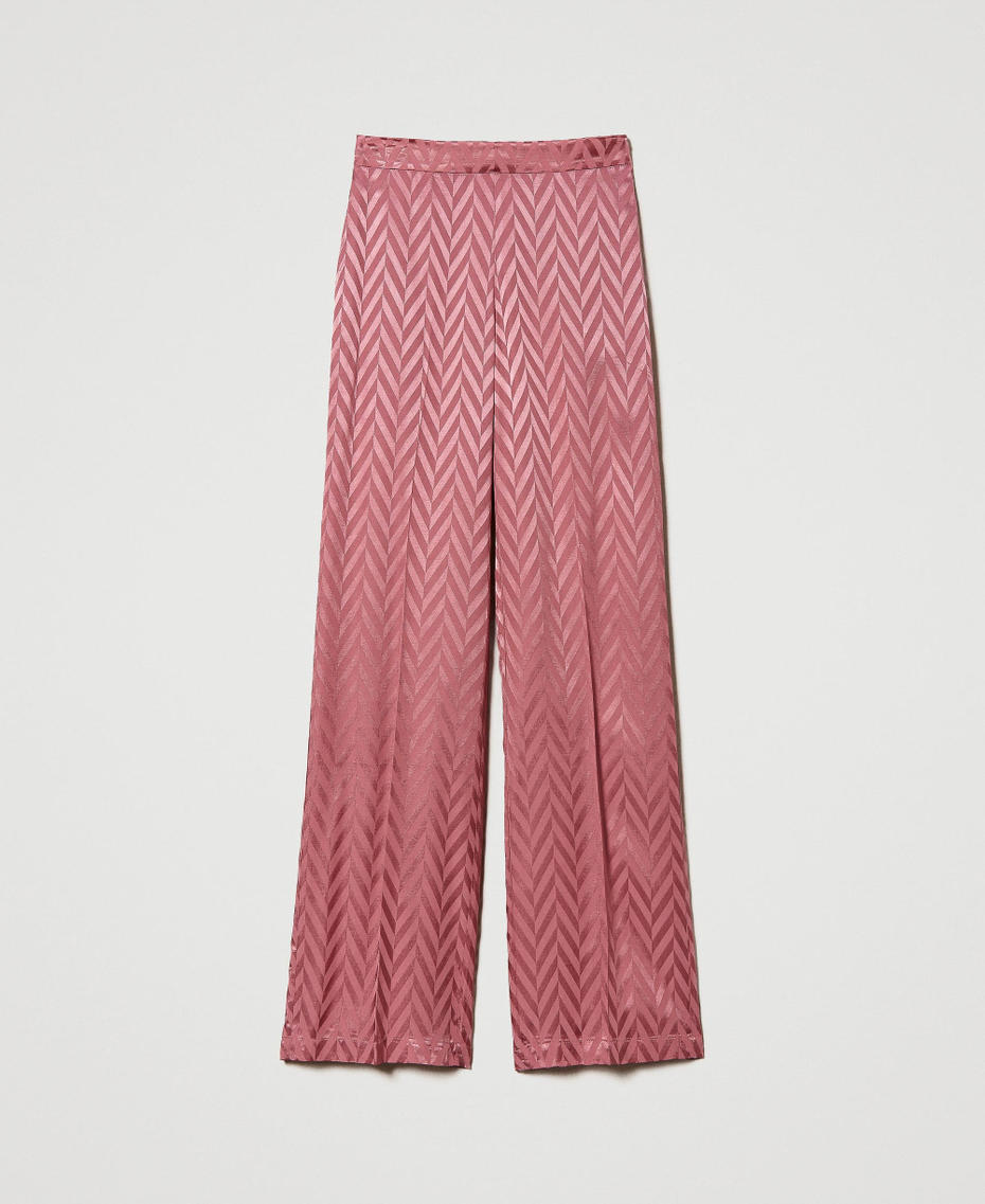 Jacquard trousers with chevron pattern
