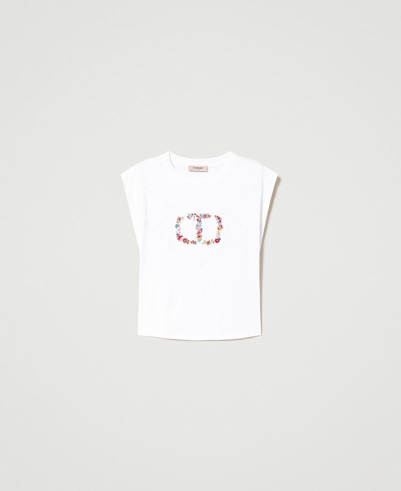 Футболка с цветочным логотипом Oval T