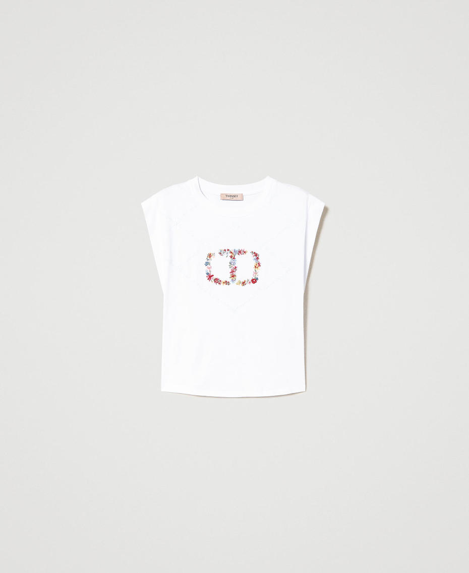 Футболка с цветочным логотипом Oval T