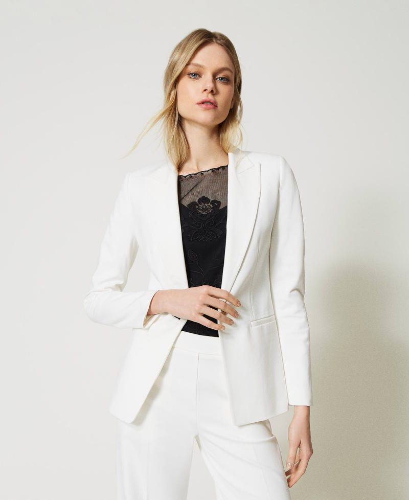 Blazer with Oval T button White Snow Woman 231TP2181_00282_01