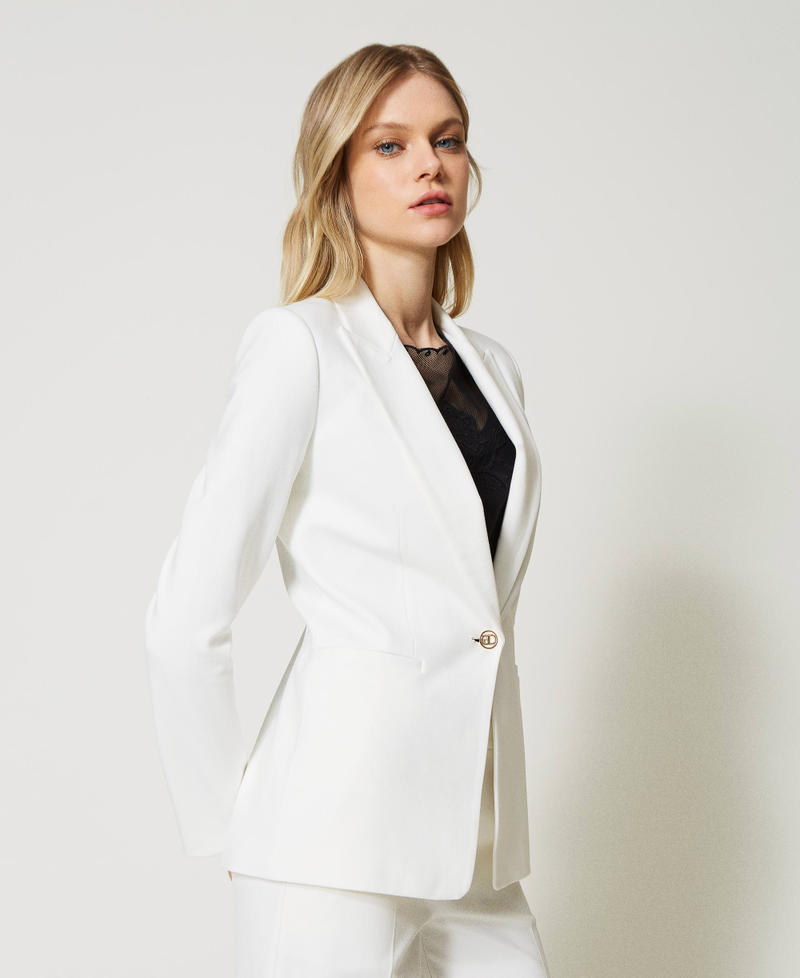 Blazer with Oval T button White Snow Woman 231TP2181_00282_03