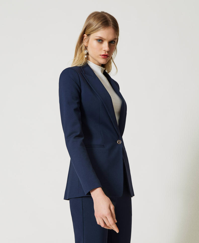 Blazer with Oval T button Indigo Woman 231TP2181_00384_03